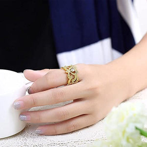 Women and Girls Gold Plated Royal Princess Crown Offer Heart Ring For Your Girl