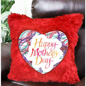 Red Heart Fur Cushion