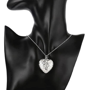 Charismatic silver-plated, crystal-studded love heart pendant for girls