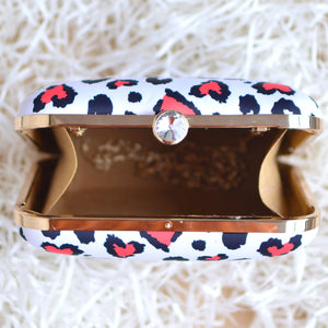 Red Black Heart Printed Clutch