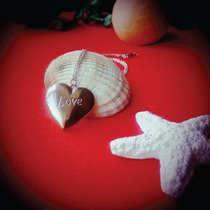 Stainless Steel Heart Photo Locket Pendant for Women