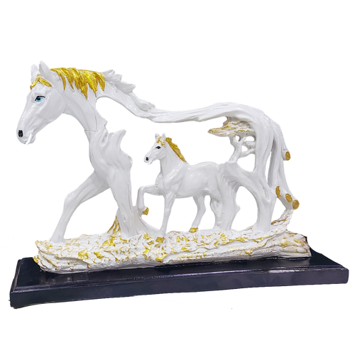 White Feng Shui Galloping Horse Statue Height 22 CM